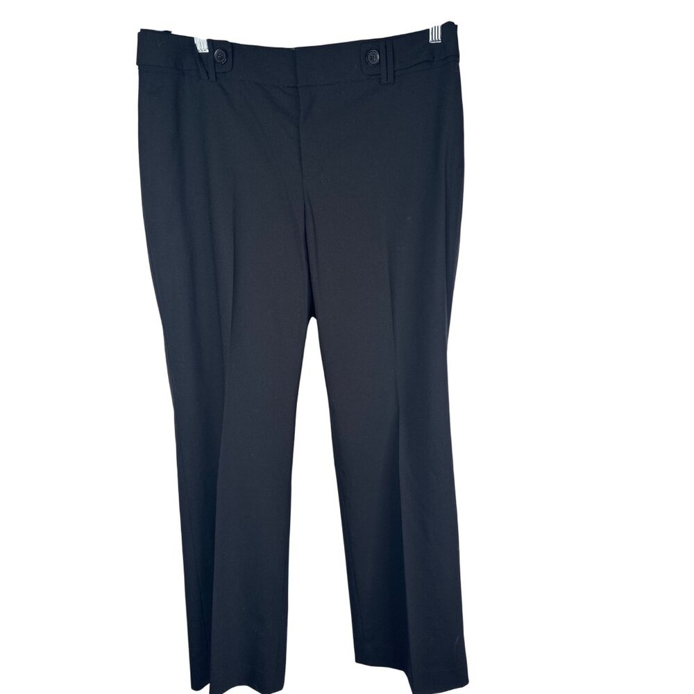 Banana Republic Size 12 Jackson Fit Stretch Black Trousers Wool Blend